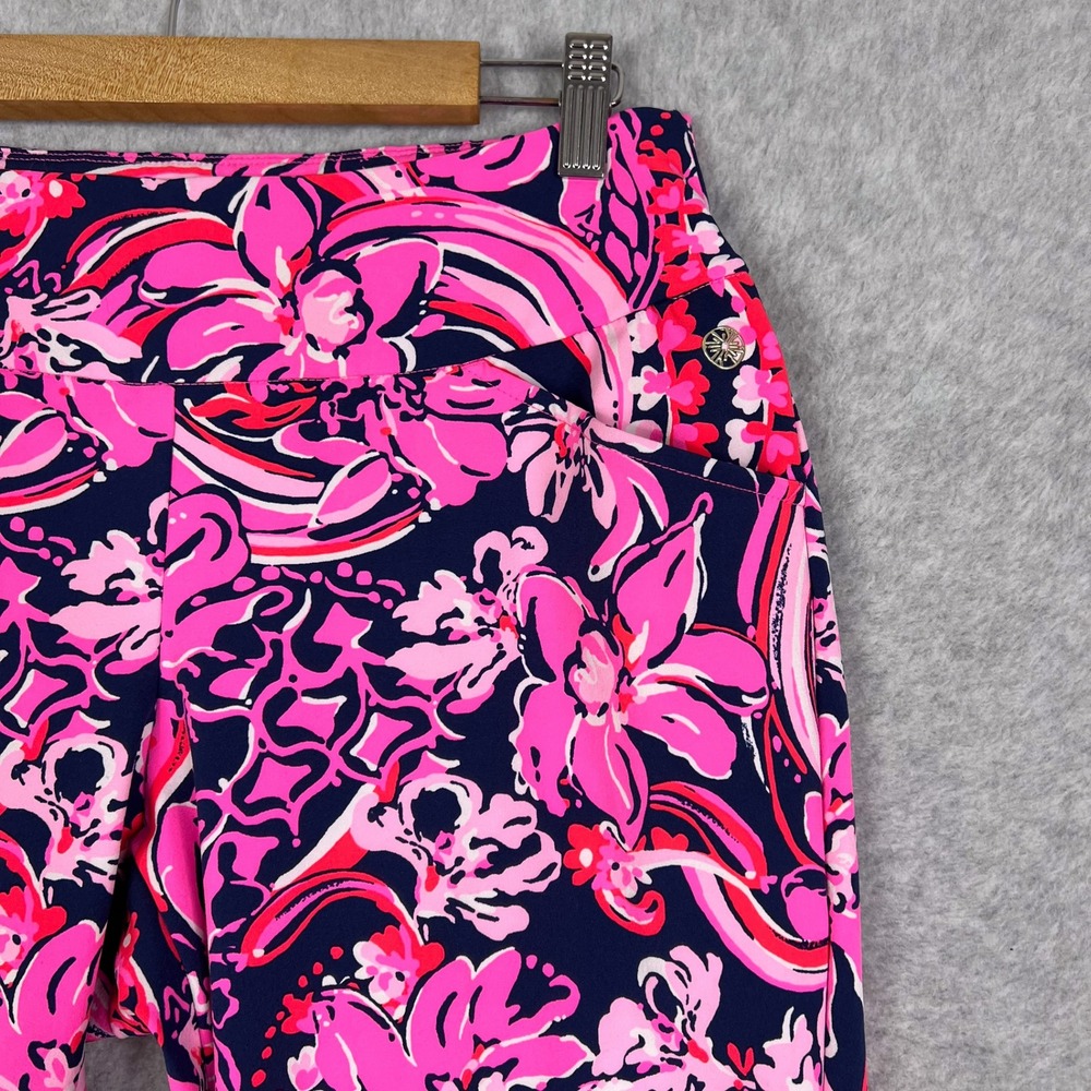Lilly Pulitzer Low Tide Navy Pink Print Luxletic Corso Pant UPF 50+ Size 8 - Picture 4 of 13
